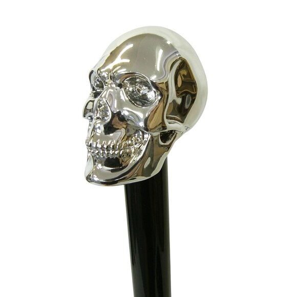 NEW Pasotti Men's Silvery Skull Umbrella Black Made in Italy - Picture 4 of 12